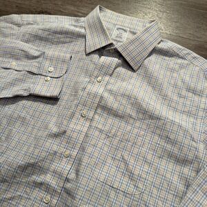 Brooks Brothers Shirt Mens 17.5 6/7 Regent Plaid XL 1818 All Cotton Preppy Adult